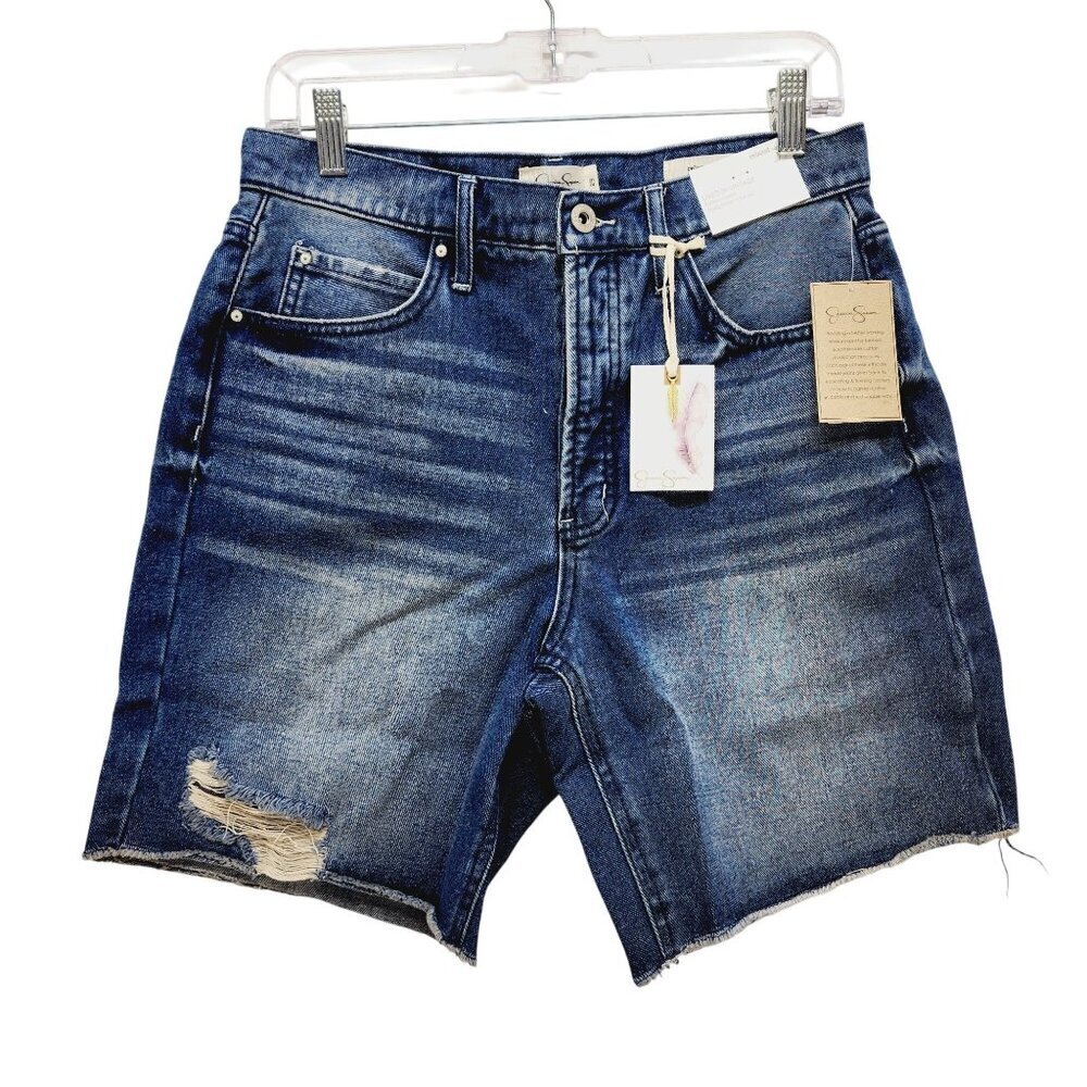 Jessica Simpson Womens Relaxed Short Distressed Denim Jeans Size 29
